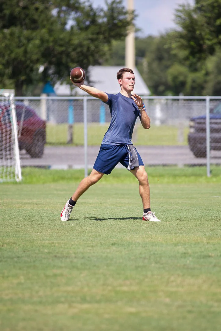Quarterback preparing to throw